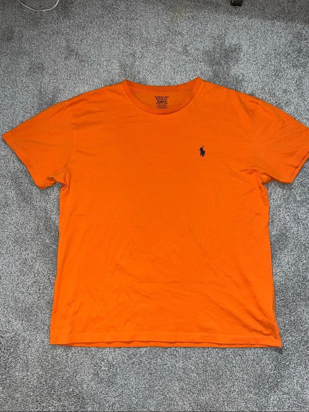 Polo by Ralph Lauren Orange blue pony T shirt Mens M classic fit aloha luau